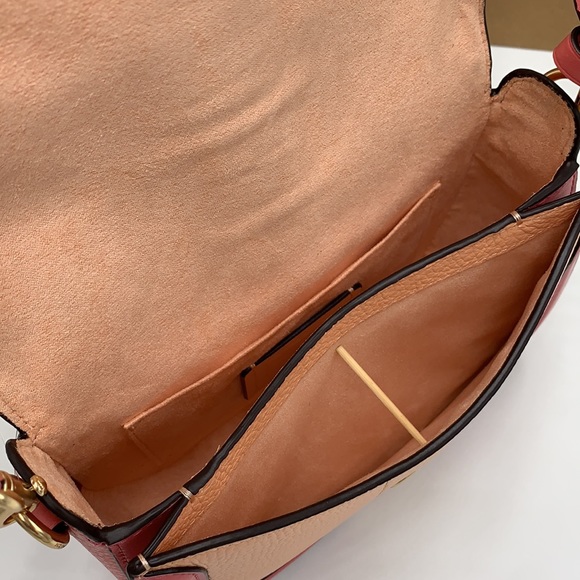 COACH Georgie Saddle Bag In Colorblock COLOR:
Gold/Faded Blush/Taffy - Picture 14 of 16